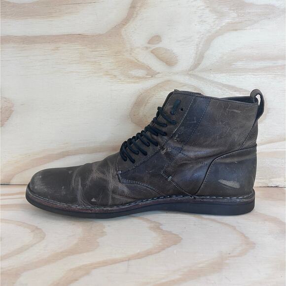 John Varvatos -Barrett Distressed -Combat Boots -Brown -Men's - 10.5M -F1911P3B - Picture 4 of 9